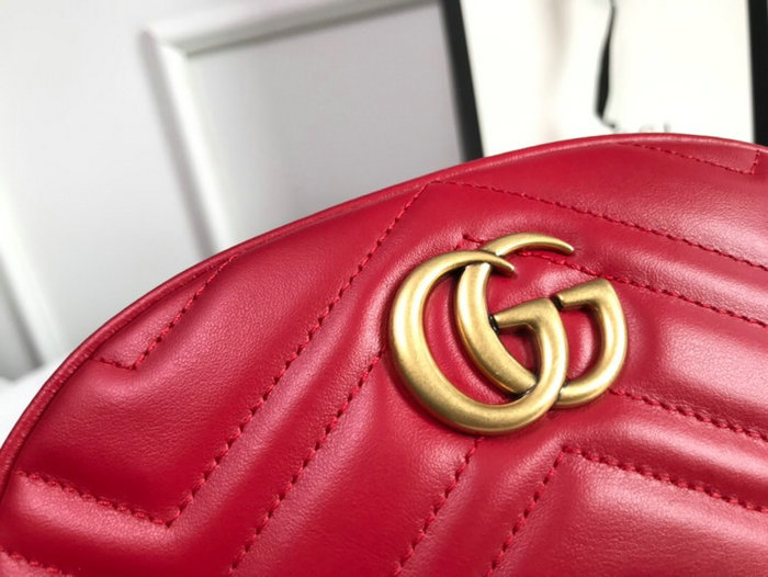 Gucci GG Marmont Matelasse Leather Belt Bag Red 476434