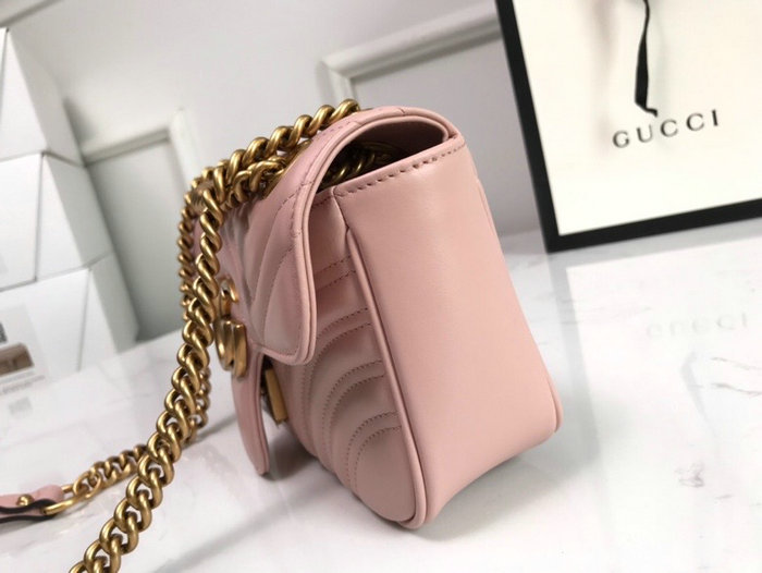 Gucci GG Marmont Matelasse Mini Bag Pink 446744