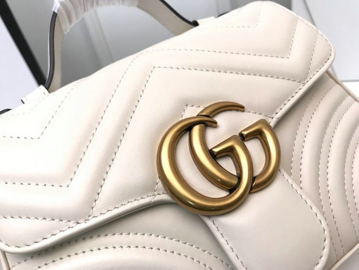 Gucci GG Marmont Mini Top Handle Bag White 547260