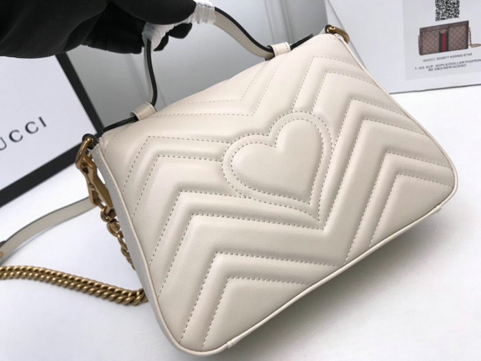 Gucci GG Marmont Mini Top Handle Bag White 547260