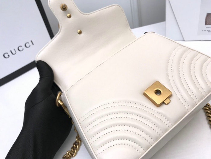 Gucci GG Marmont Mini Top Handle Bag White 547260