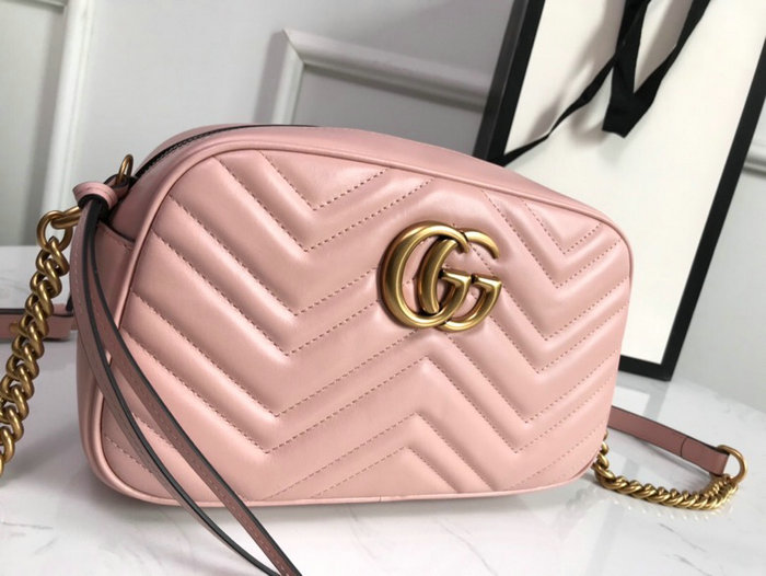 Gucci GG Marmont Small Matelasse Shoulder Bag Pink 447632