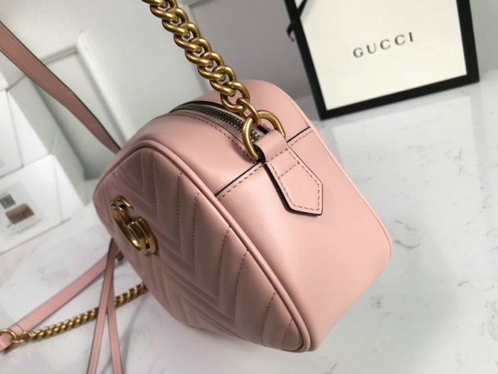 Gucci GG Marmont Small Matelasse Shoulder Bag Pink 447632