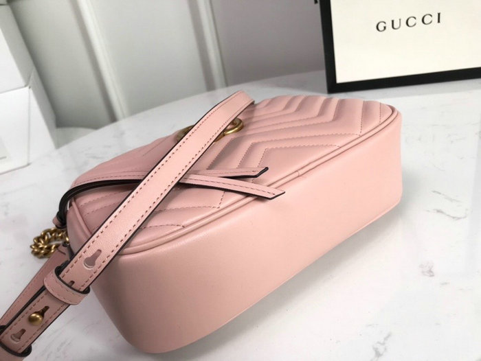 Gucci GG Marmont Small Matelasse Shoulder Bag Pink 447632