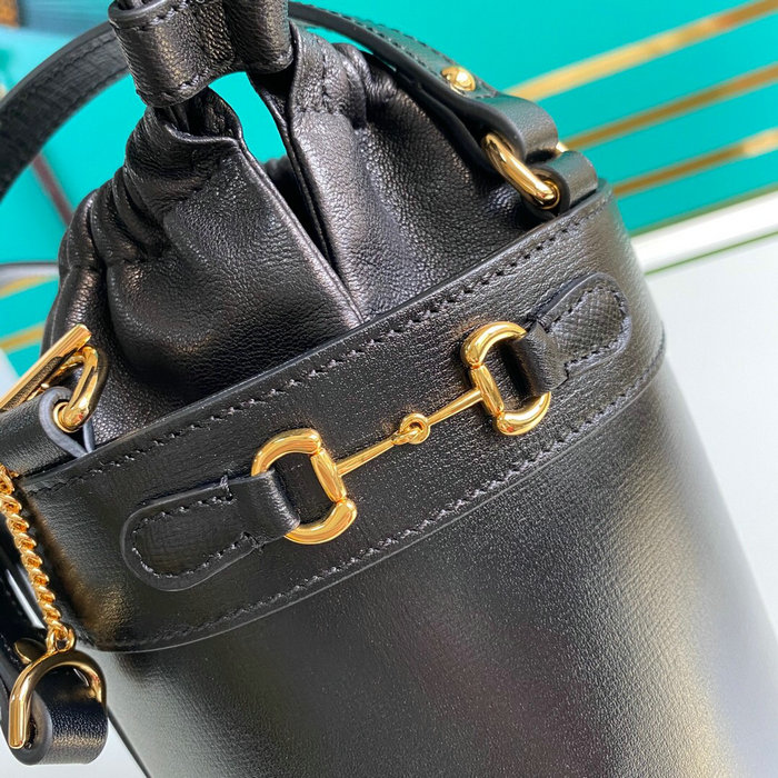 Gucci Horsebit 1955 Small Bucket Bag Black 637115