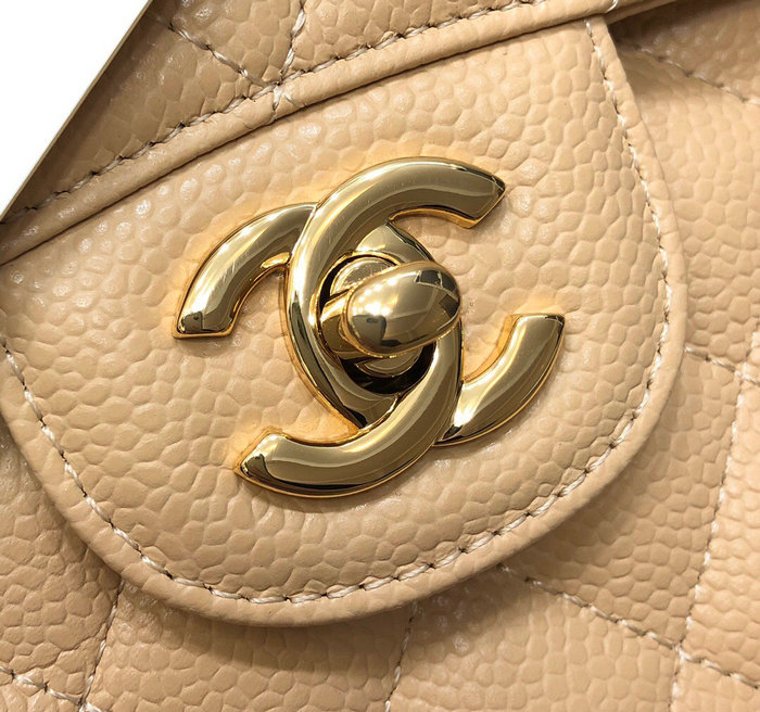 Small Classic Chanel Flap Bag Beige with Gold A01117