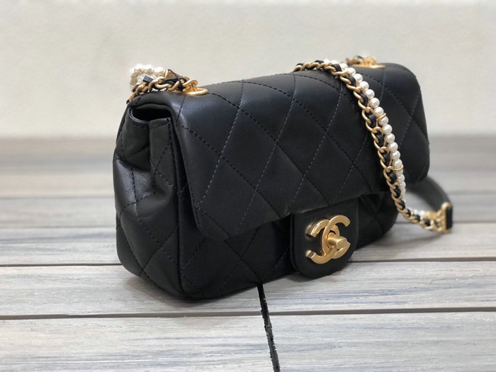 Chanel Calfskin Flap Bag Black AS2210