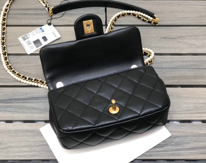 Chanel Calfskin Flap Bag Black AS2210