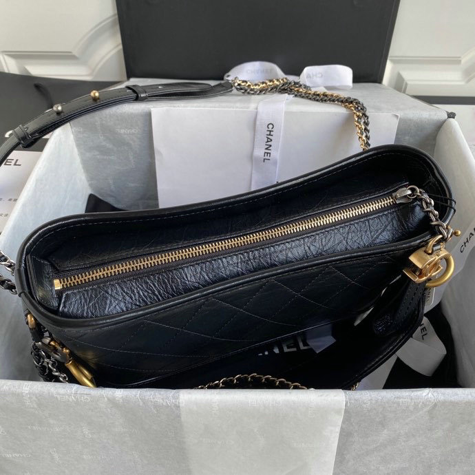 Chanel Gabrielle Hobo Handbag Black AS1582