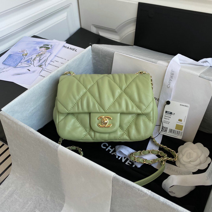 Chanel Leather Small Flap Bag Green AS2232