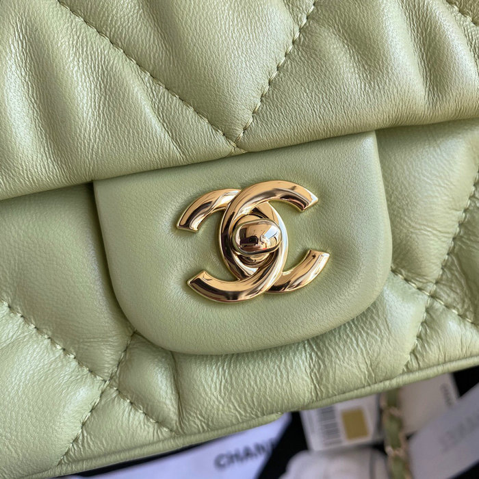 Chanel Leather Small Flap Bag Green AS2232