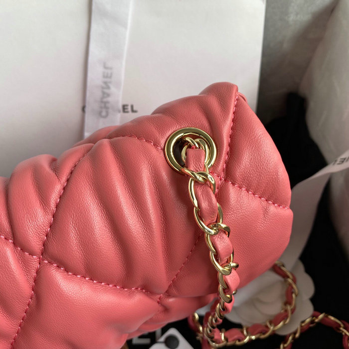 Chanel Leather Small Flap Bag Pink AS2232