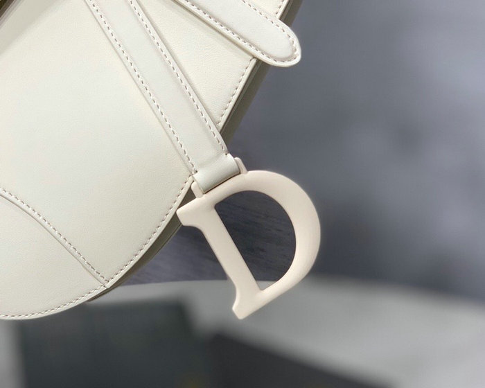 Dior Smooth Calfskin Saddle Bag White M9001