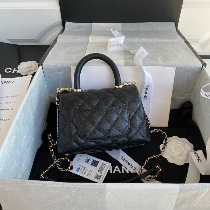 Chanel Mini Flap Bag with Top Handle Black AS2215