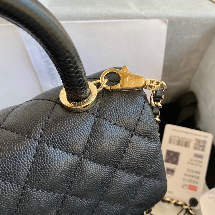 Chanel Mini Flap Bag with Top Handle Black AS22152