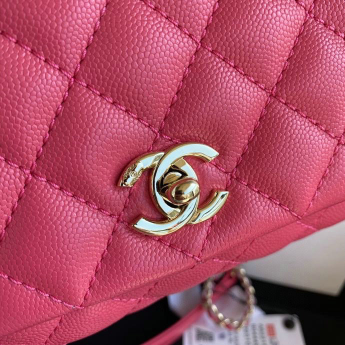 Chanel Mini Flap Bag with Top Handle Pink AS2215