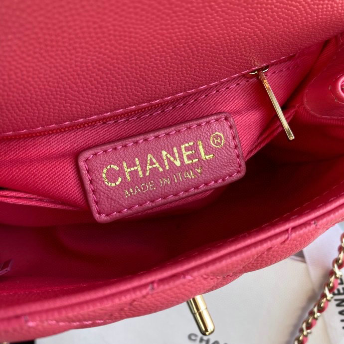 Chanel Mini Flap Bag with Top Handle Pink AS2215