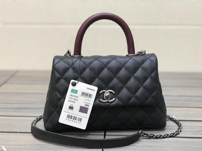 Chanel Small Flap Bag with Top Handle Black A929901