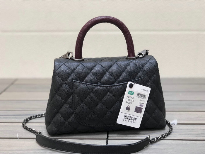 Chanel Small Flap Bag with Top Handle Black A929901