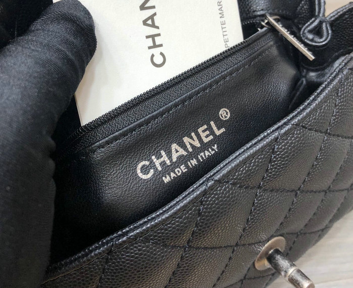 Chanel Small Flap Bag with Top Handle Black A929901