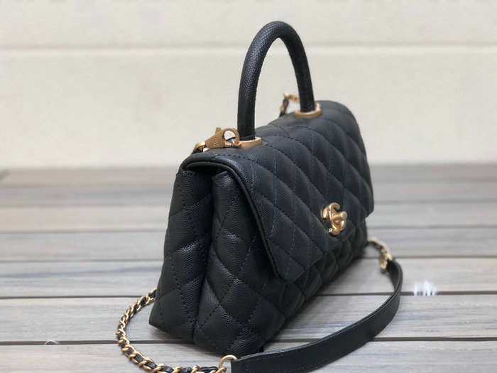 Chanel Small Flap Bag with Top Handle Black A929902