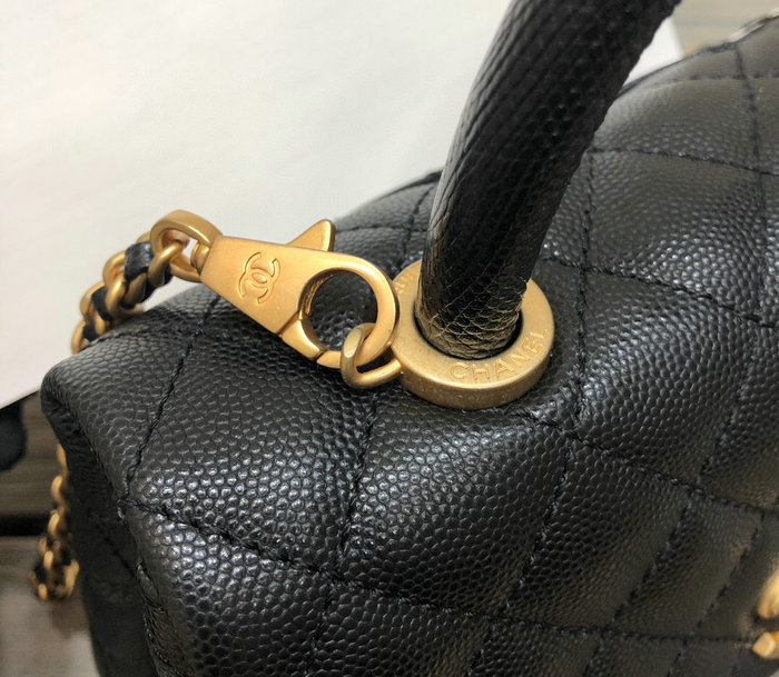 Chanel Small Flap Bag with Top Handle Black A929902