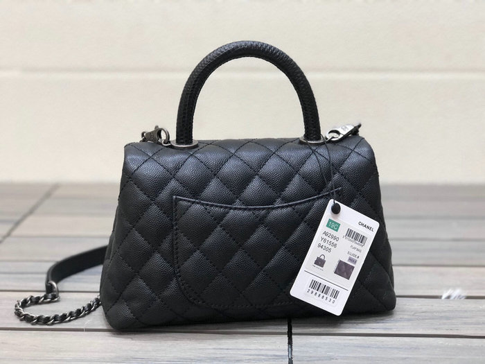 Chanel Small Flap Bag with Top Handle Black A929903