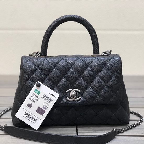 Chanel Small Flap Bag with Top Handle Black A929903