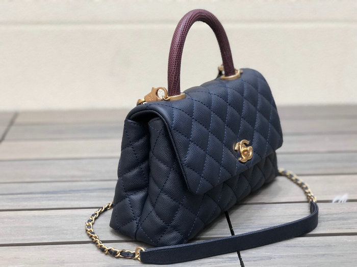 Chanel Small Flap Bag with Top Handle Blue A929905