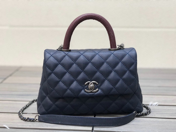 Chanel Small Flap Bag with Top Handle Blue A929906