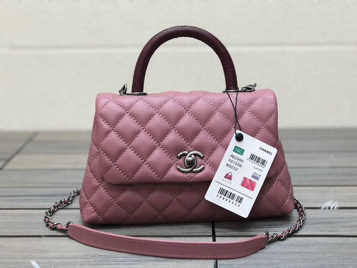 Chanel Small Flap Bag with Top Handle Pink A92990