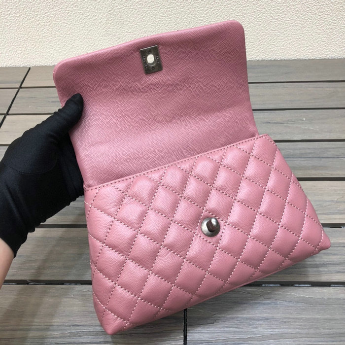 Chanel Small Flap Bag with Top Handle Pink A92990