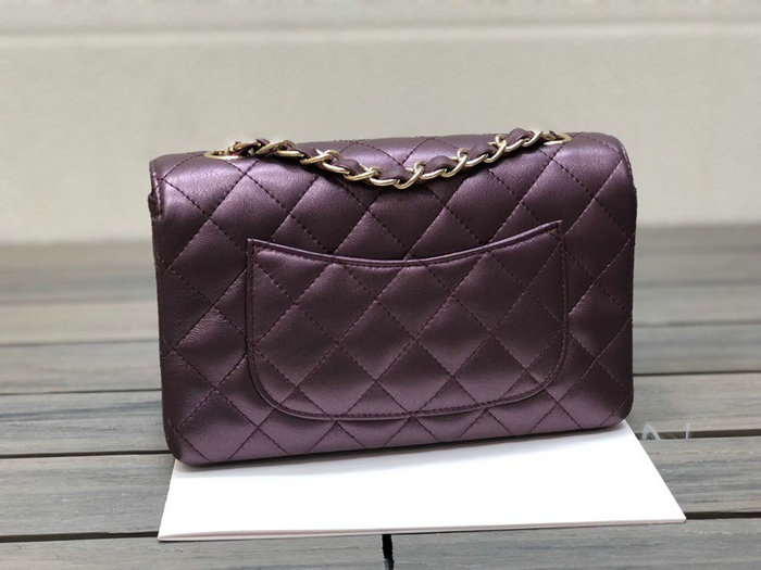 Classic Chanel Lambskin Small Flap Bag Purple CF1116