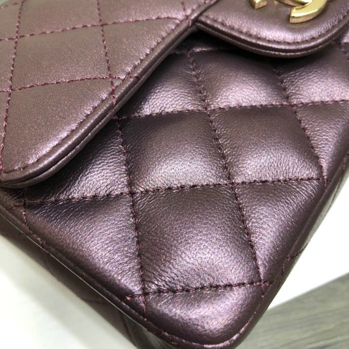 Classic Chanel Lambskin Small Flap Bag Purple CF1116