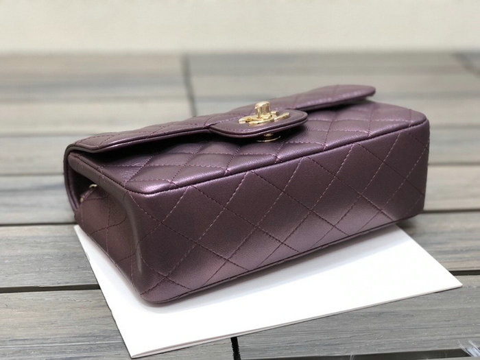 Classic Chanel Lambskin Small Flap Bag Purple CF1116