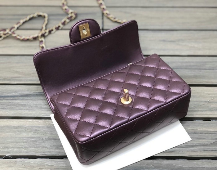 Classic Chanel Lambskin Small Flap Bag Purple CF1116