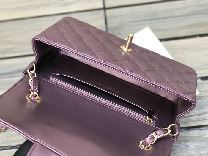 Classic Chanel Lambskin Small Flap Bag Purple CF1116