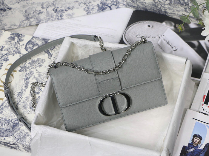 Dior Grained Calfskin 30 Montaigne Chain Bag Grey M9208