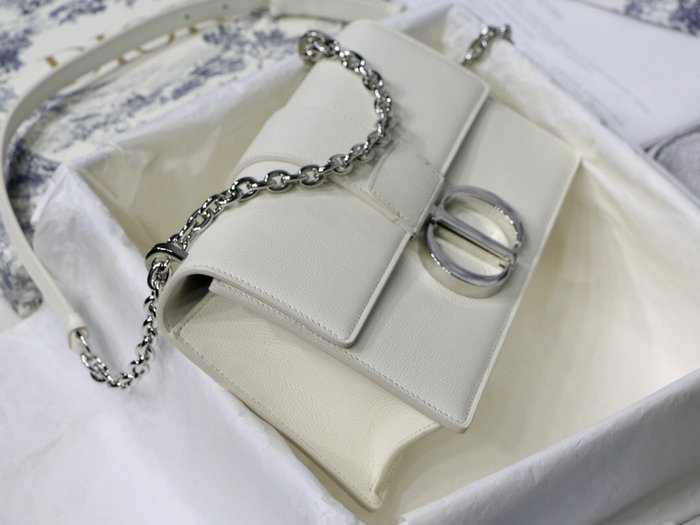 Dior Grained Calfskin 30 Montaigne Chain Bag White M9208