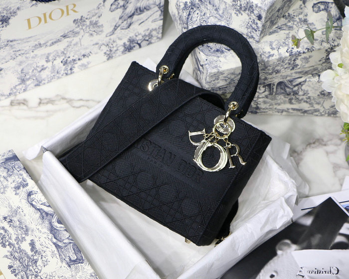 Dior Medium Lady D-lite Bag Black M0565