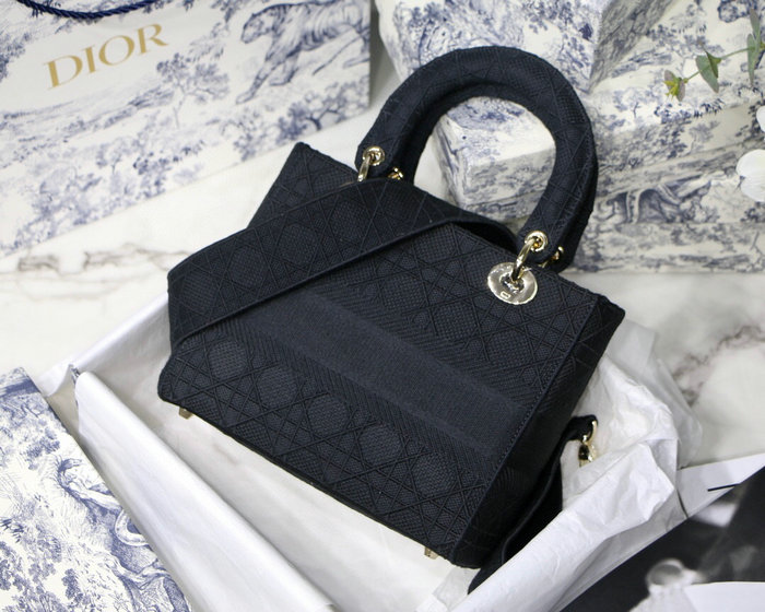 Dior Medium Lady D-lite Bag Black M0565