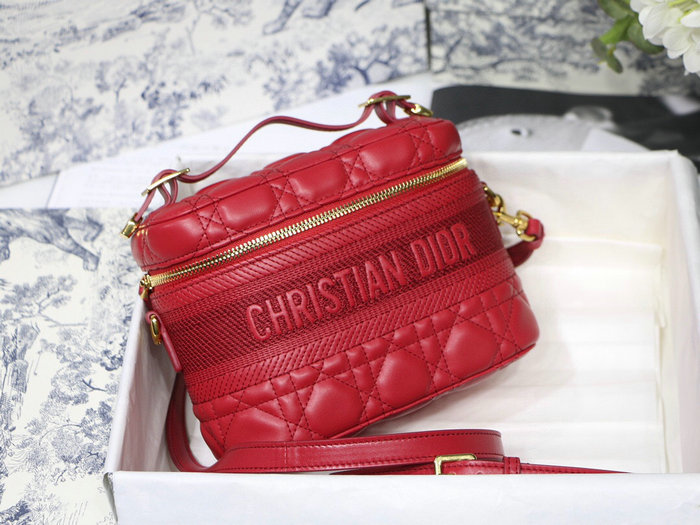 Dior Small Diortravel Vanity Case Red S5488