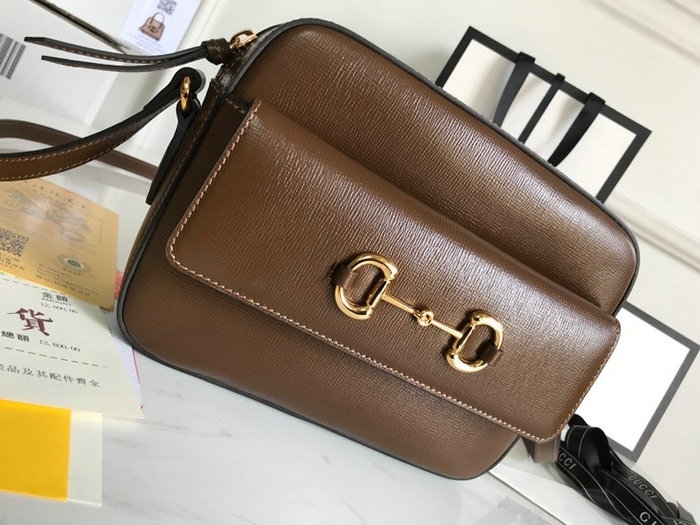 Gucci Horsebit 1955 Leather Small Shoulder Bag Brown 645454