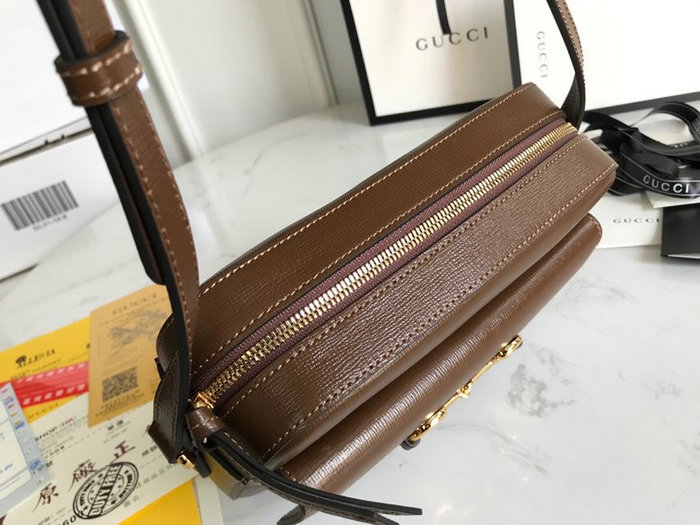 Gucci Horsebit 1955 Leather Small Shoulder Bag Brown 645454