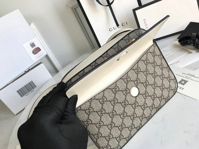 Gucci Horsebit 1955 Small Shoulder Bag White 645454