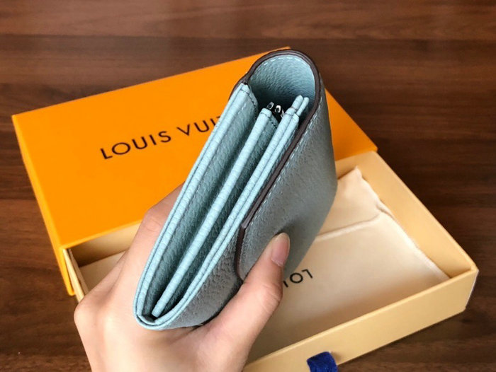 Louis Vuitton Mahina Leather Iris Wallet Blue M60143