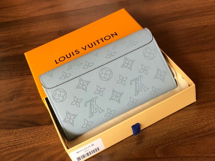 Louis Vuitton Mahina Leather Iris Wallet Light Blue M60143