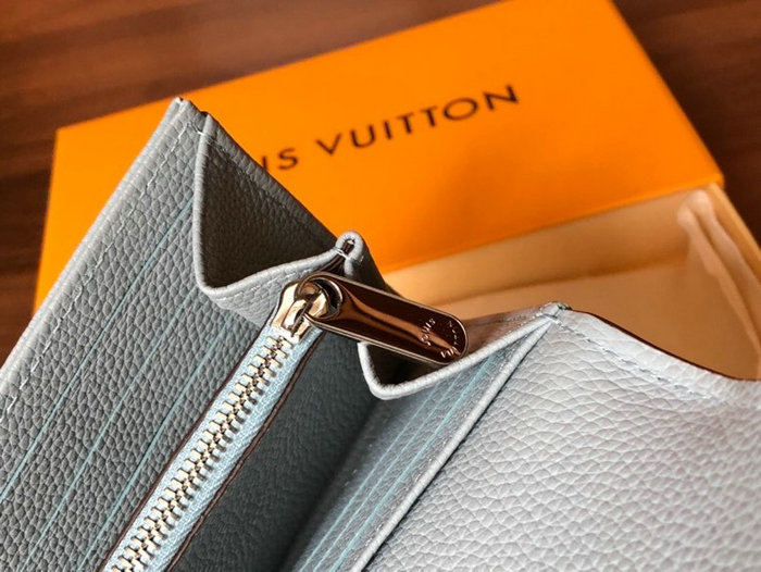 Louis Vuitton Mahina Leather Iris Wallet Light Blue M60143