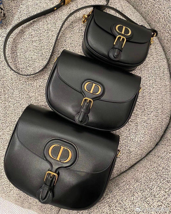 Medium Dior Box Calfskion Bobby Bag Black M9319