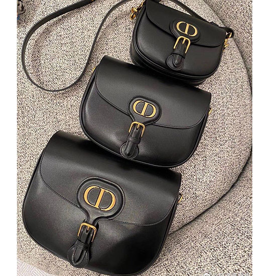 Medium Dior Box Calfskion Bobby Bag Black M9319